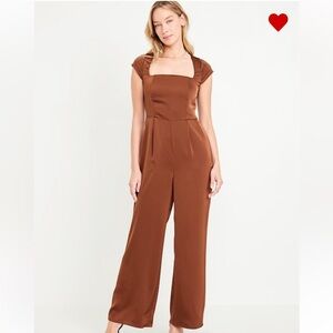 Old Navy Brown Fit & Flare Satin Jumpsuit